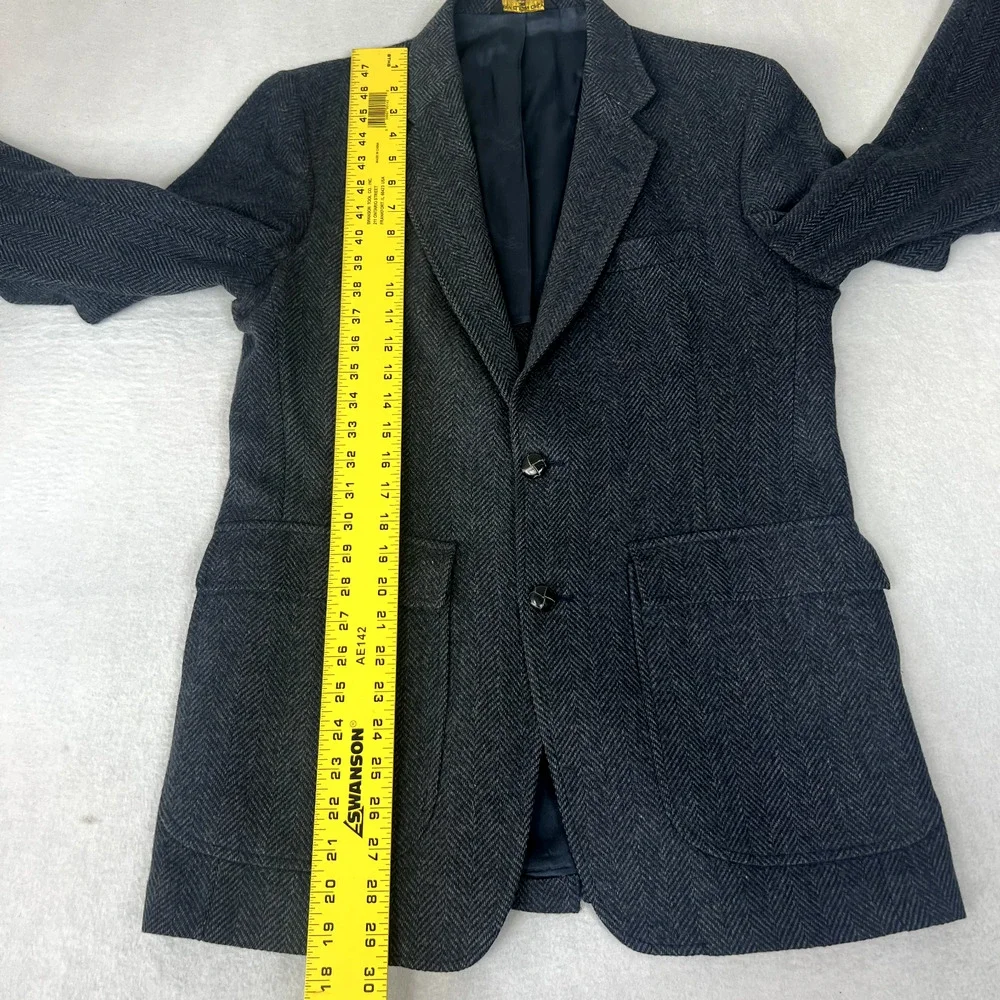 Imperial By Haggar Blazer Sport Coat Men’s 38 100% Wool Blue Herringbone USA